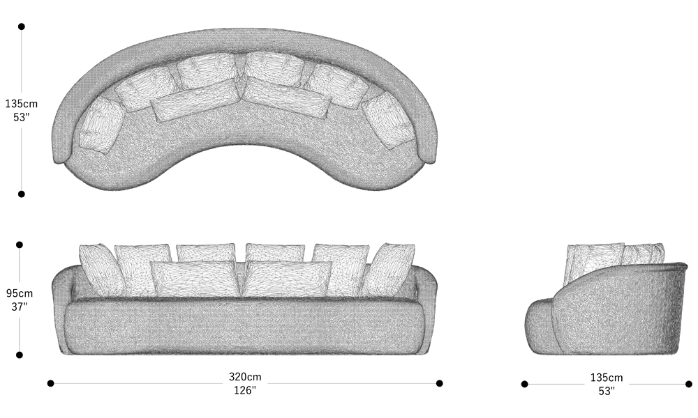 Image of the main dimensions of the product